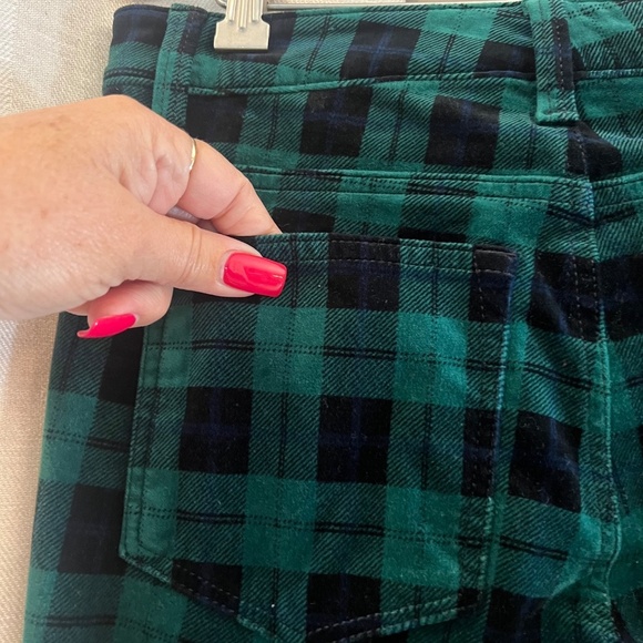 Talbots Women's Stretch Velveteen Straight Leg Holiday Plaid, Size 2P - Picture 3 of 13